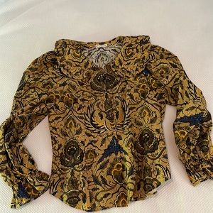 Women’s Size 10 Ulla Johnson brown floral blouse.